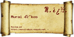 Murai Ákos névjegykártya